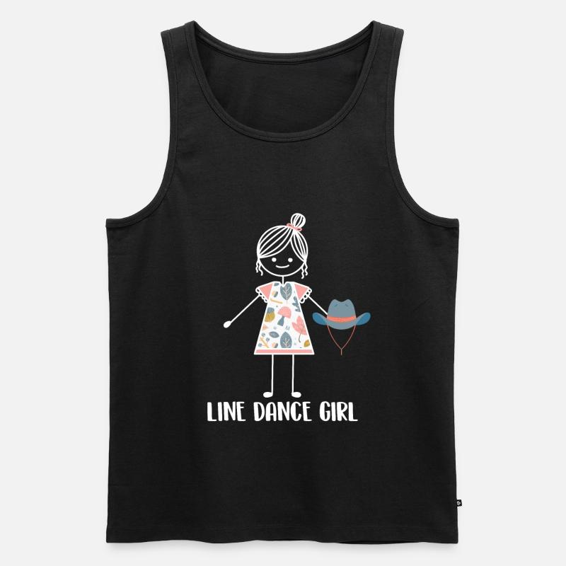 Line Dance Line Dancing - Männer Premium Bio Tank Top - Schwarz