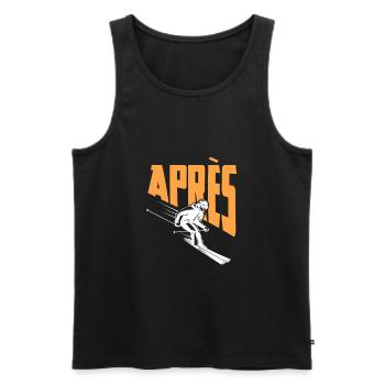 Apres Ski - Men's Premium Organic Tank Top - black - Front - AI Model Male 178 light (178cm)