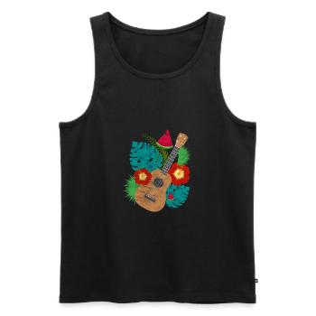 Ukulele - Männer Premium Bio Tank Top - Schwarz - Vorne - Michal (187cm)