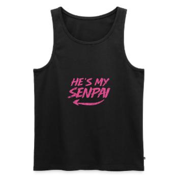 Senpai - Débardeur bio Premium Homme - noir - Devant - AI Model Male 178 light (178cm)