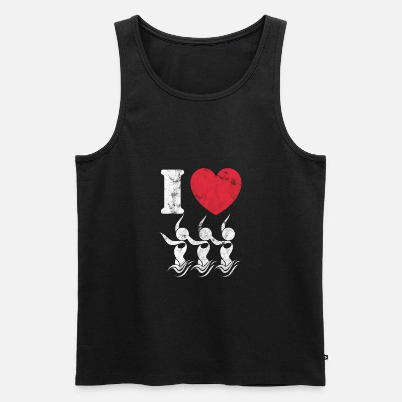 Synchronschwimmen - Männer Premium Bio Tank Top - Schwarz