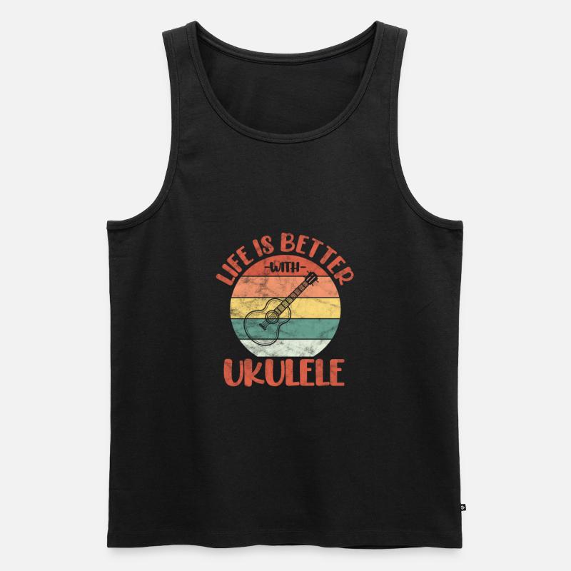 Ukulele - Männer Premium Bio Tank Top - Schwarz