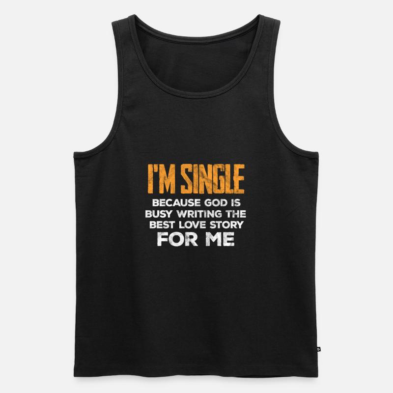 Single - Männer Premium Bio Tank Top - Schwarz