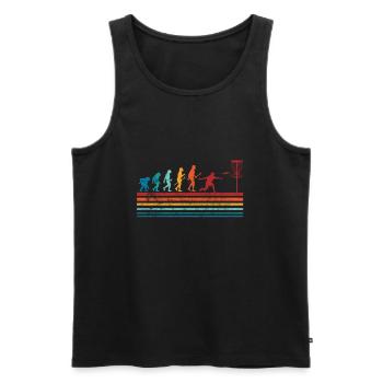 Disc Golf Evolution - Männer Premium Bio Tank Top - Schwarz - Vorne - AI Model Male 178 light (178cm)