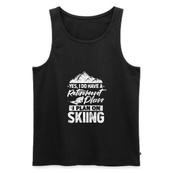 Ski Ski Neige Hiver Retraite Grand-père Cadeau - Débardeur bio Premium Homme - noir - Devant - Michal (187cm)