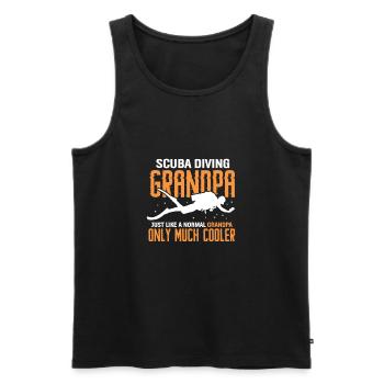 Plongeur Grand-père Plongée Grand-père Cadeau de mer - Débardeur bio Premium Homme - noir - Devant - Michal (187cm)