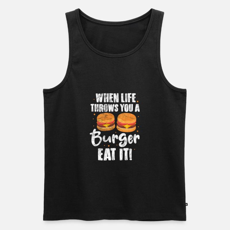 Burger - Männer Premium Bio Tank Top - Schwarz