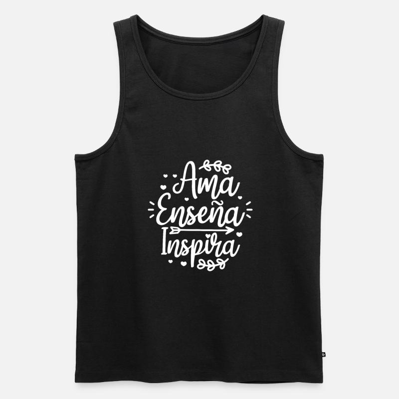 Spanischlehrer Spanisch Lehrer Schule Geschenk - Männer Premium Bio Tank Top - Schwarz