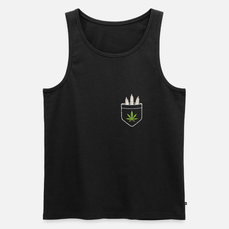 Cannabis - Männer Premium Bio Tank Top - Schwarz