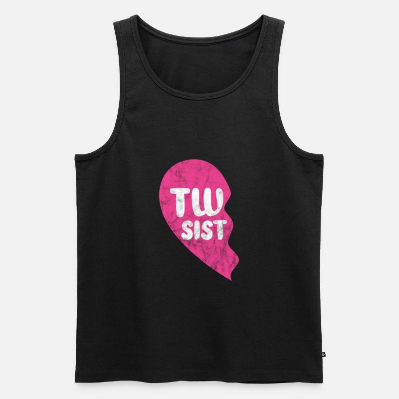Zwillingsschwester - Männer Premium Bio Tank Top - Schwarz