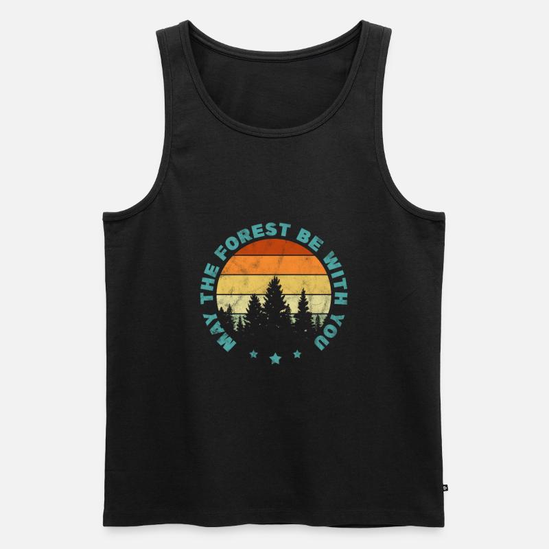 Wald - Männer Premium Bio Tank Top - Schwarz