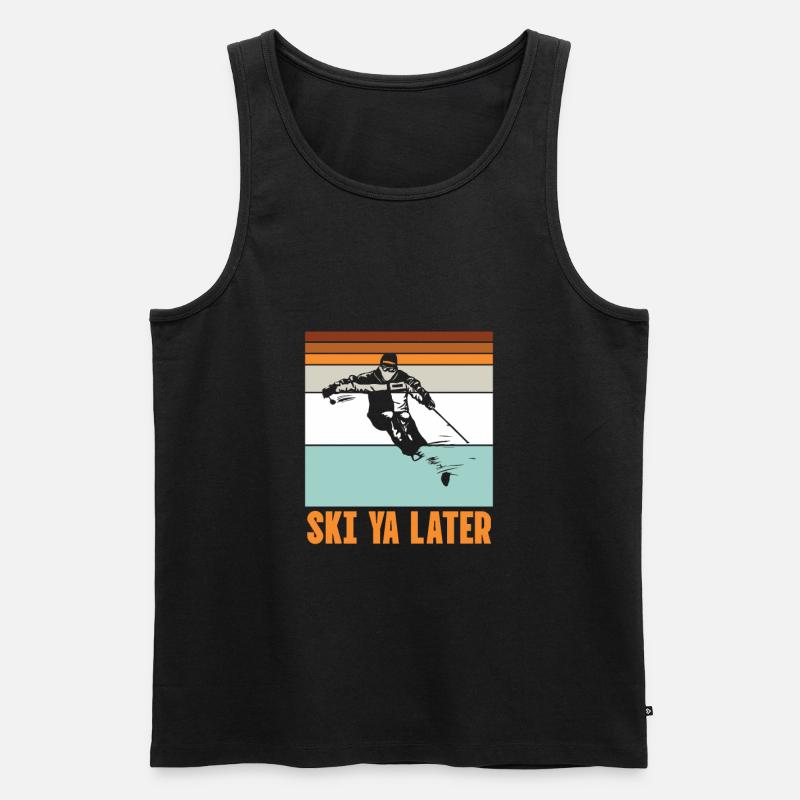 Ski - Männer Premium Bio Tank Top - Schwarz