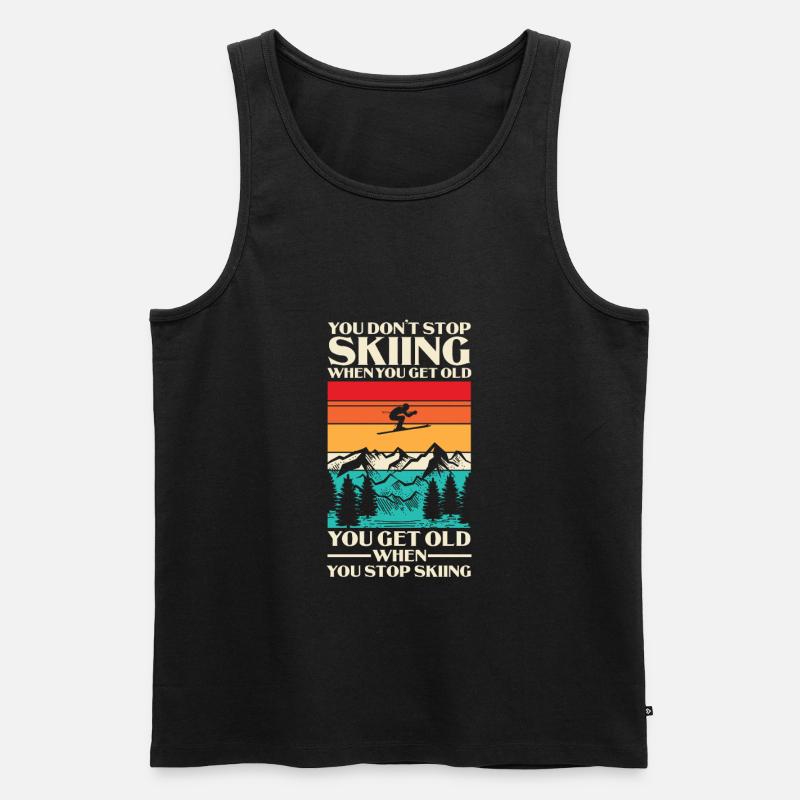 Ski - Männer Premium Bio Tank Top - Schwarz