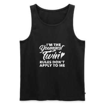 Zwillinge - Männer Premium Bio Tank Top - Schwarz - Vorne - AI Model Male 178 light (178cm)