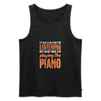 Pianiste - Débardeur bio Premium Homme - noir - Devant - Michal (187cm)