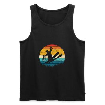 Ski Skifahren Schnee Winter Skiurlaub Geschenk - Männer Premium Bio Tank Top - Schwarz - Vorne - Michal (187cm)