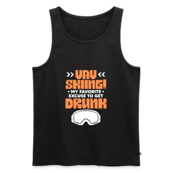 Apres Ski - Men's Premium Organic Tank Top - black - Front - Michal (187cm)