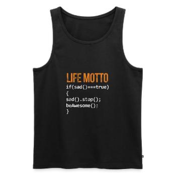 Software developer - Men's Premium Organic Tank Top - black - Front - AI Model Male 178 light (178cm)