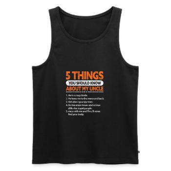 Uncle - Men's Premium Organic Tank Top - black - Front - AI Model Male 178 light (178cm)