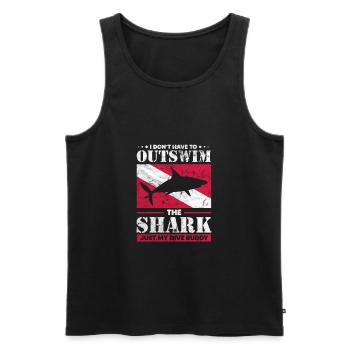 Shark Sharks Shark Fin Shark Sea Gift - Men's Premium Organic Tank Top - black - Front - AI Model Male 178 light (178cm)