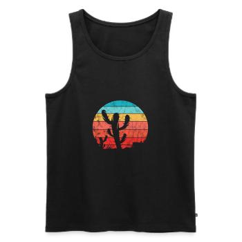 Cactus - Débardeur bio Premium Homme - noir - Devant - Michal (187cm)