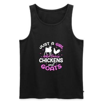 Goat Chicken Farm Chickens Goats Gift - Men's Premium Organic Tank Top - black - Front - AI Model Male 178 light (178cm)