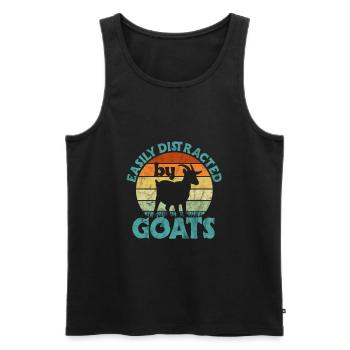 Goat - Men's Premium Organic Tank Top - black - Front - AI Model Male 178 light (178cm)