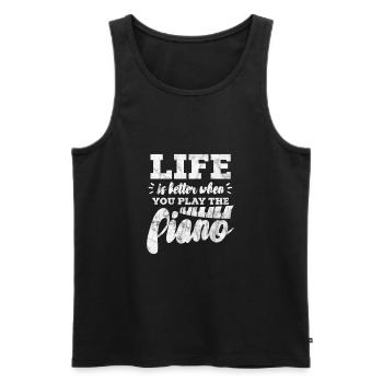Pianiste - Débardeur bio Premium Homme - noir - Devant - Michal (187cm)