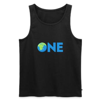 Climate change - Men's Premium Organic Tank Top - black - Front - AI Model Male 178 light (178cm)