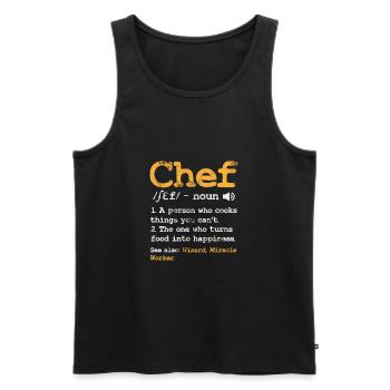 Cuisine Cuisinier Cuisinier Restaurant Chef Chef Cadeau - Débardeur bio Premium Homme - noir - Devant - AI Model Male 178 light (178cm)