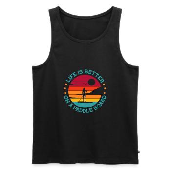 SUP - Men's Premium Organic Tank Top - black - Front - AI Model Male 178 light (178cm)