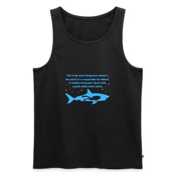 Requin - Débardeur bio Premium Homme - noir - Devant - Michal (187cm)