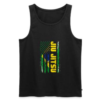 Jiu Jitsu Bjj Brésil Jiu-Jitsu USA Cadeau - Débardeur bio Premium Homme - noir - Devant - Michal (187cm)