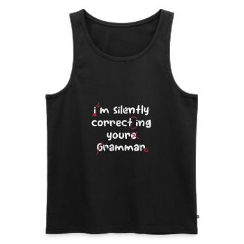 Grammar Teacher - Men's Premium Organic Tank Top - black - Front - AI Model Male 178 light (178cm)