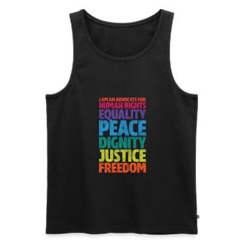 Menschenrechte Antirassismus Toleranz Geschenk - Männer Premium Bio Tank Top - Schwarz - Vorne - Michal (187cm)