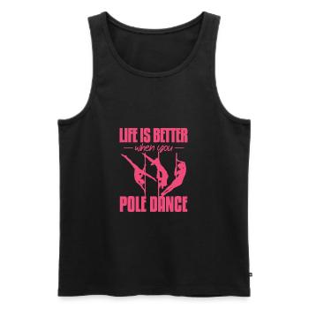 Pole Dance Fitness Poledance Stangentanz Geschenk - Männer Premium Bio Tank Top - Schwarz - Vorne - AI Model Male 178 light (178cm)