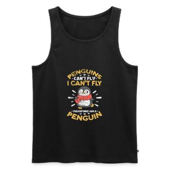 Penguin - Men's Premium Organic Tank Top - black - Front - AI Model Male 178 light (178cm)