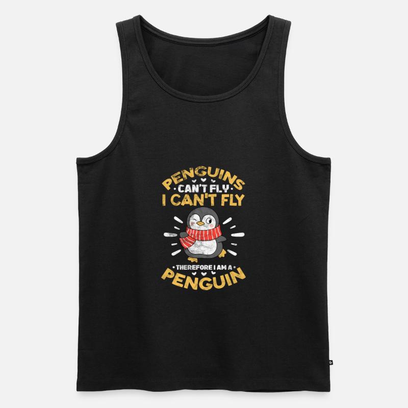 Pinguin - Männer Premium Bio Tank Top - Schwarz