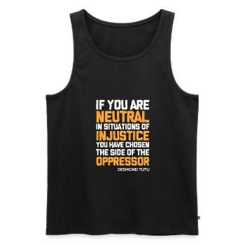 Human rights - Men's Premium Organic Tank Top - black - Front - AI Model Male 178 light (178cm)