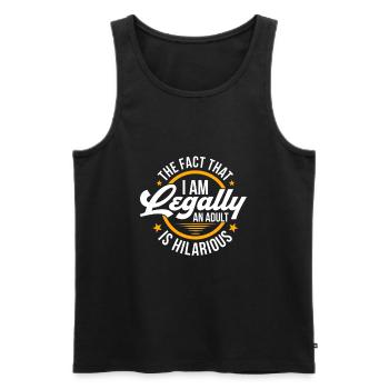 Adult Adult Age of majority Gift - Men's Premium Organic Tank Top - black - Front - AI Model Male 178 light (178cm)