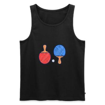 Ping-Pong Table Tennis - Débardeur bio Premium Homme - noir - Devant - AI Model Male 178 light (178cm)