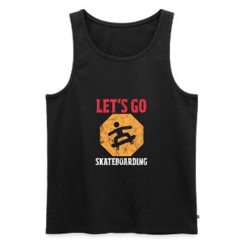 Skateboard Skater Skate Skaten Geschenk - Männer Premium Bio Tank Top - Schwarz - Vorne - Michal (187cm)