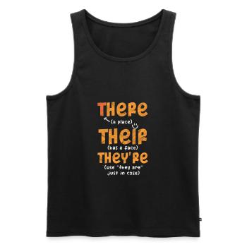 Grammar Teacher - Men's Premium Organic Tank Top - black - Front - AI Model Male 178 light (178cm)