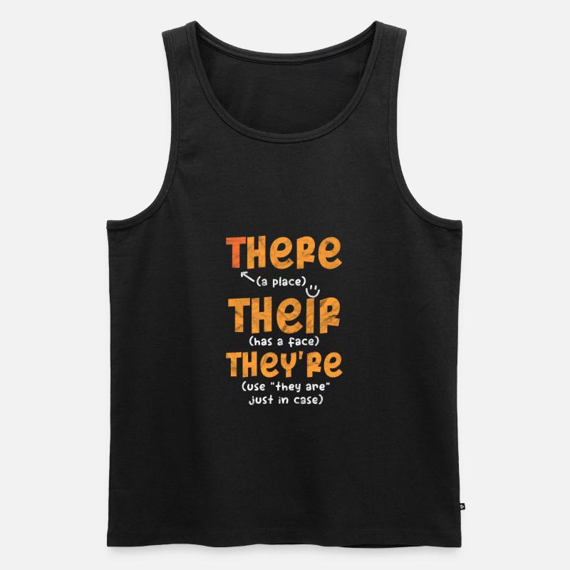 Grammatik Lehrer - Männer Premium Bio Tank Top - Schwarz
