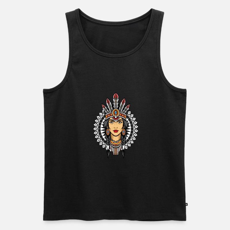 Indianer - Männer Premium Bio Tank Top - Schwarz