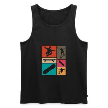 Skateboard - Men's Premium Organic Tank Top - black - Front - AI Model Male 178 light (178cm)