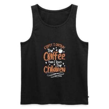 Teacher Teacher Coffee - Men's Premium Organic Tank Top - black - Front - AI Model Male 178 light (178cm)
