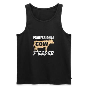 Cow Cow Cows Farm Farmer Gift - Men's Premium Organic Tank Top - black - Front - AI Model Male 178 light (178cm)