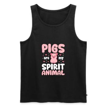 Cochon - Débardeur bio Premium Homme - noir - Devant - Michal (187cm)