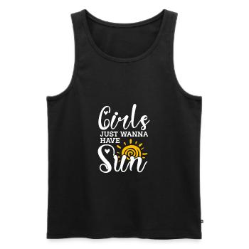 Strand - Männer Premium Bio Tank Top - Schwarz - Vorne - AI Model Male 178 light (178cm)